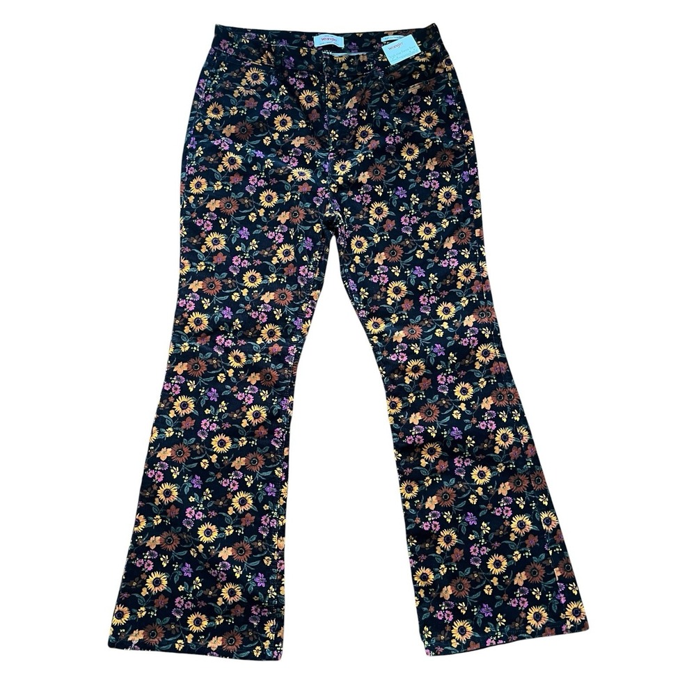 Wrangler High Rise Fierce Flare Sunflower Corduroy Jeans Size 16x32